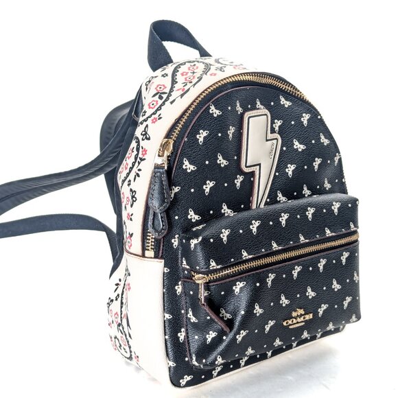 COACH Mini Charlie Backpack In Butterfly Print Thunder - Picture 16 of 16
